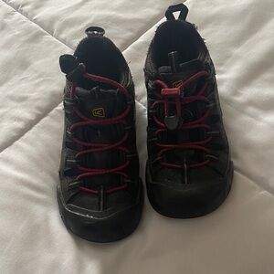 Keen Black Hiking Shoes with Red Laces